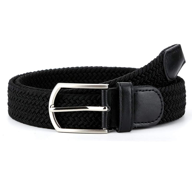 Radmire Braided Canvas Woven Elastic Stretch Belts for Men/Women/Junior with Multicolored (Black, XXXX-Large/52-54" Waist) - Image 2